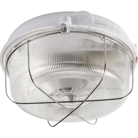 Kanlux – Hublot étanche IP54 E27 – Verre et plastique – 25W – IK08 – Montage mural – Compatible avec ampoules LED – Blanc (1/4)