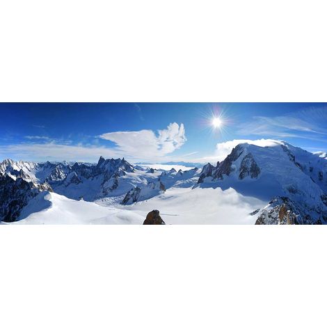 Tableau paysage chaîne du mont blanc au sommet - 80x30 cm (1/5)