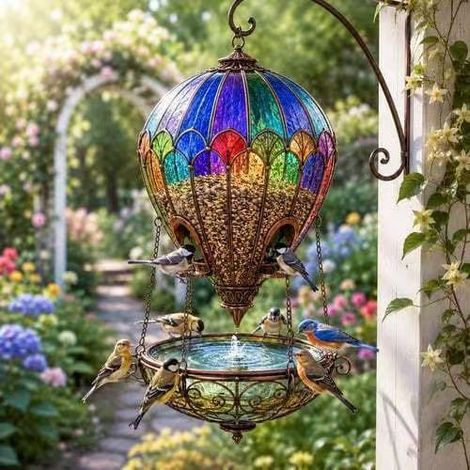 Originelles und personalisiertes Heißluftballon-Vogelfutterhaus - Heißluftballon-Vogelfutterhaus -