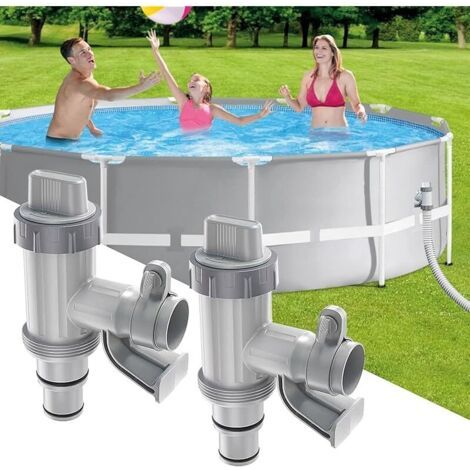 Pair Robinet de Piscine Plus 2 en 1 - Valve à Piston - Pièces de Rechange - Accessoires pour / /Coleman - Vanne d'Arrêt pour Piscine Hors Sol et Pompe (1/5)