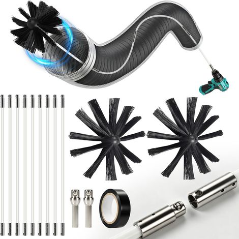 3,6m Kit de Ramonage avec Hérisson Ramonage 200mm et 1/4" Embout Hexagonal (1/5)