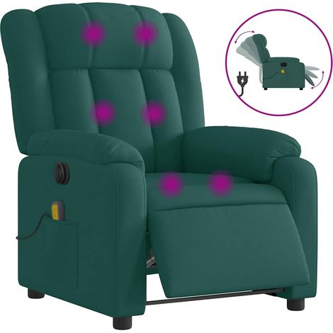 Maison Exclusive - Massagesessel Elektrisch Dunkelgrün Stoff