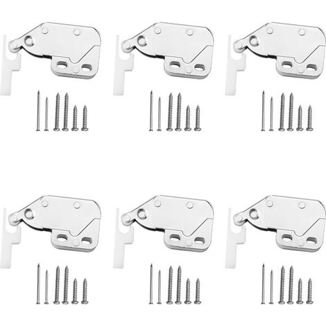 Spring Catch 6 Pack Mini Spring Catch Cabinet Door Latch with Screws Drawers Sheds (1/4)