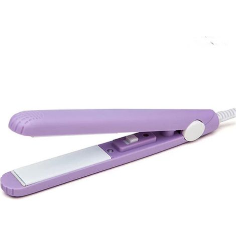 Mini fer à boucler et lisser 2 en 1 en céramique violette pour un coiffage rapide et durable (1/4)