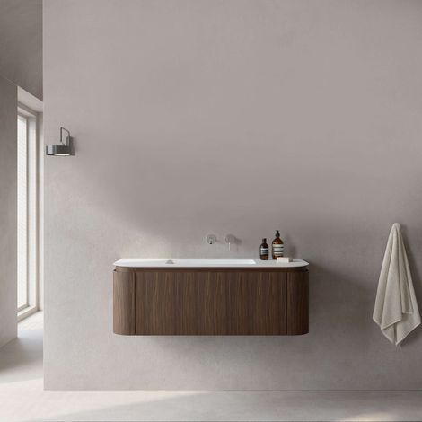 Mobile Bagno 120 cm Sospeso Rovere Medio Senza Specchio - Nooma (1/5)