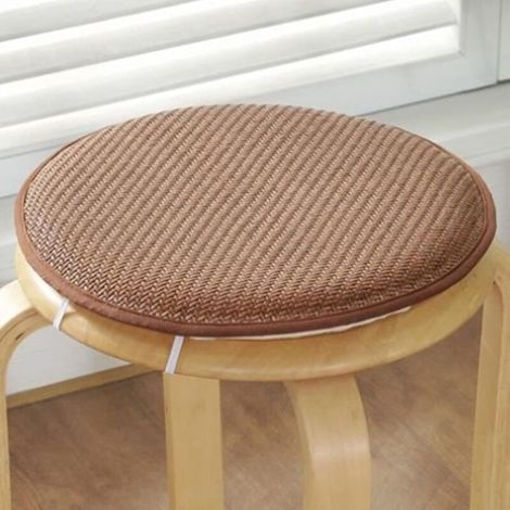 Round Stool Seat Cushion, Thin Cool Seat Cushion, Round Cotton Chair Pad with Ties for Garden Dining Room Kitchen Patio Diameter 30cm (12inch) (1/4)