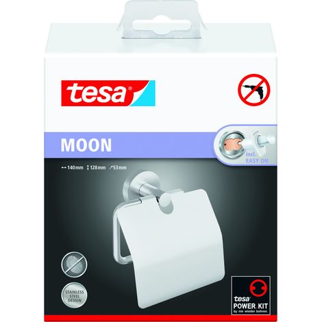 tesa Toilettenpapierhalter Moon mit Deckel edelstahl Toilettenpapierhalter