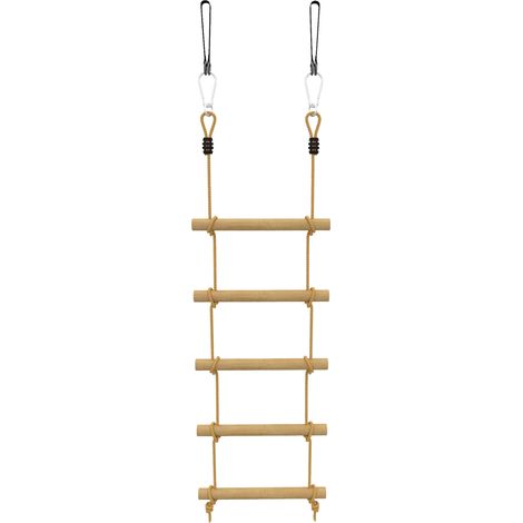 Kletterseil-Set für Kinder, 5 Holzsprossen, 1,8 m Seil
