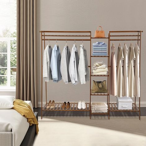 Boden-Hochkapazitäts-Kleiderständer, Schlafzimmer-Mehrzweckaufbewahrungshalter, 160x40x140 cm