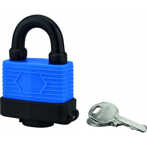 Lucchetto in acciaio 50 mm con rivestimento PVC colorato, 2 chiavi – THIRARD (1/2)
