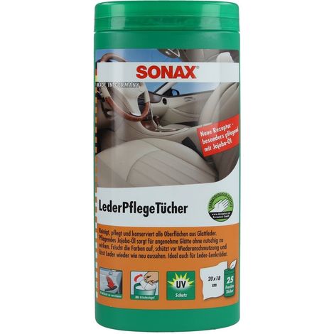 Sonax Boîte de lingettes pour cuir 25 pièces