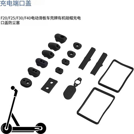 Waterproof silicone plug kit for the Ninebot F20F25F30F40 electric scooter battery charging port