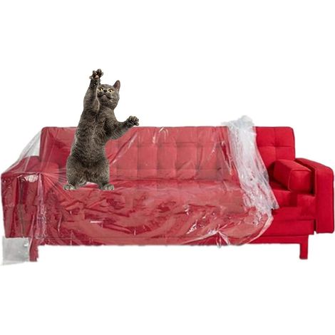 Funda de sofá Ineasicer, paquete de 2, 2 x 3 m, plástico transparente, impermeable, funda protectora para sofá (1/5)