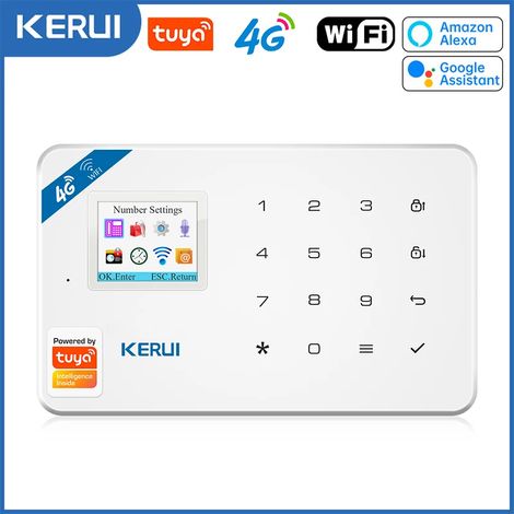 (Unité principale uniquement) Système d'alarme de sécurité intelligent WiFi GSM, compatible avec la maison intelligente Alexa, antivol. (1/5)