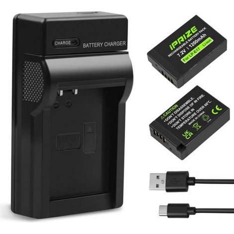 2 Batterie LP-E17 1200mAh et Chargeur pour Canon EOS RP R8 R10 R50 R100,EOS M3 M5 M6 M6 Mark II,EOS 200D 250D 77D 750D 760D 800D (1/5)