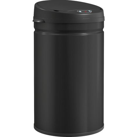Cestino pattumiera con sensore 30 L in acciaio inox nero con chiusura soft-close (1/5)