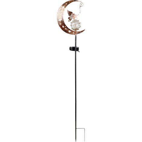 Lampe Lune Féerique (Lumière Blanche), Lampe Lune Solaire avec Incrustations en Verre Craqueliné, Lampe Décorative pour (1/5)