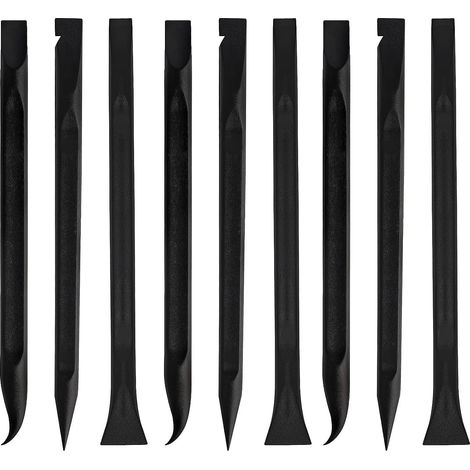 Set di 9 raschietti in plastica antigraffio per auto, raschietti in nylon per spazi ristretti, cucina, adesivi, etichette, macchie d'olio, cibo (nero) (1/5)