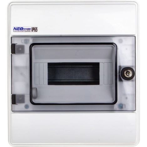 Quadro di distribuzione modulare a incasso 1x8 IP65. RHp-8/Z (con serratura) 36.809