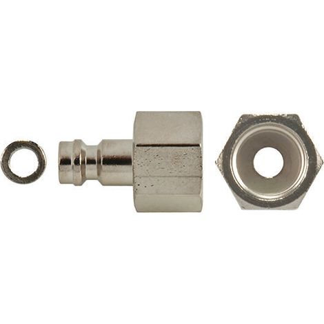 Raccord rapide pneumatique RS PRO, Filetage vers Femelle G 3/8 Femelle 3/8pouces en Laiton ( Prix pour Paquet de 5 )