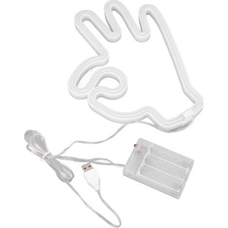 Neon hand finger light, OK LED sign, USB battery powered wall decoration for home and bedroom (1/5)