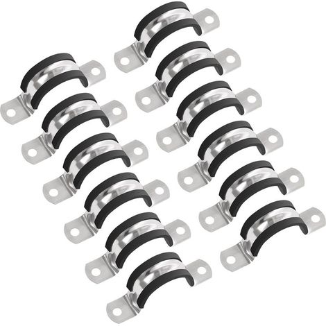 Colliers de serrage, 20 mm de diamètre, sangle de tuyau en acier inoxydable 304, collier de serrage pour tube, tuyau ou cordon métallique (12 pièces) (1/5)
