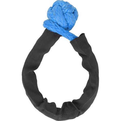 Manille souple 20mm 41000 LBS corde de récupération de résistance à la rupture avec manchon de protection pour camion grands SUV véhicule tout-terrain bleu. (1/5)