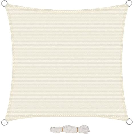 Waterproof, windproof shade sail, HDPE fabric, UV protection, cross-stitched, sturdy and stable, for garden, terrace, balcony (1/5)