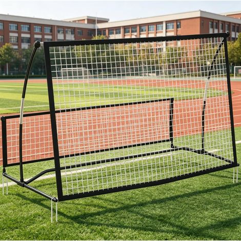 Rete rimbalzante calcio 2 in 1 doppia faccia 200 x 94 x 122/52 cm nero HAVRYA (1/4)