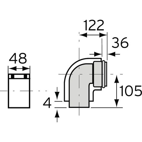 Vaillant Curva a 90 gradi turboTEC condotto aria/fumi, Alu, 60/100 mm, 303808