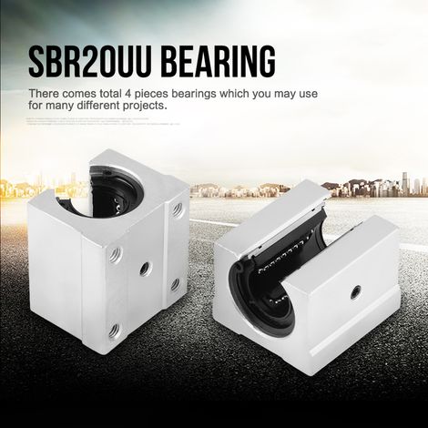 4 roulements linéaires ouverts SBR20UU 203911 mm (1/4)
