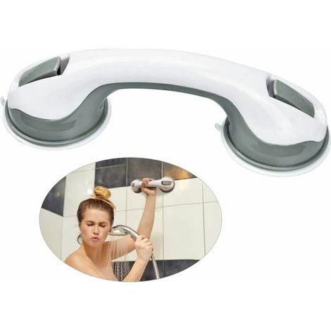 Barre d'appui ventouse barre de douche antidérapant sécurité baignoire gris Portable douche ventouse pour salle de bain (1/5)
