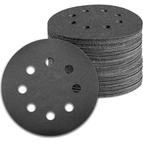 Disques Abrasifs 125mm Grain 600 Papier Poncer 100 Pièces 8 Trous Disque Poncage pour Ponceuse Excentrique (1/4)