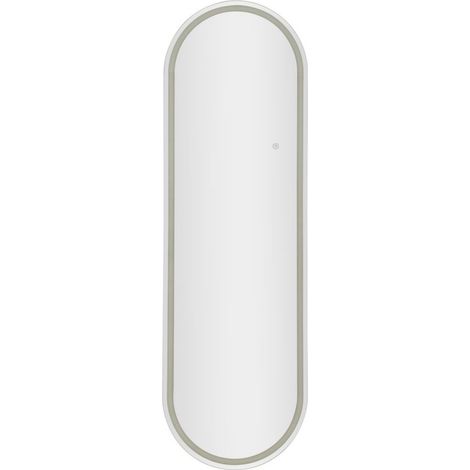Miroir Mural LED Ovale "Lumen" 160cm Argent (1/5)