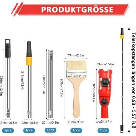 Rallonge de pinceau multi-angle, pinceau de peinture, barre d'extension de peinture murale, rouleau de peinture, barre télescopique, rouleau de peinture rétractable pour hauts plafond (1/3)