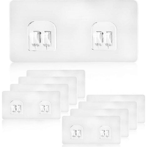 Lot de 9 crochets adhésifs de rechange pour panier de douche, crochets adhésifs résistants, panier de douche/étagère de salle de bain 6 x 14 cm (1/4)