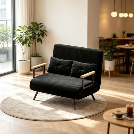 Canapé lit 4 en 1 2 places, canapé convertible avec dossier réglable 5 positions, pour petit espace et chambre d'amis, gain de place et confort (1/5)