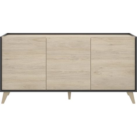 Madia 155 cm grafite e rovere naturale con tre ante - Corato (1/5)
