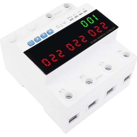 Commutateur de transfert auto 100A triphasé protecteur sur/sous-tension pour maison générateur onduleur réseau afficheur LED 4 chiffres (1/5)