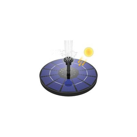 Pompe fontaine solaire 3.5 W 18 cm, Fontaine solaire de jardin Flottant solaire Panneau de batterie intégré Batterie avec 6 jets Petit bassin Bain d'oiseaux Bassin à poissons Idéal pour la décoration (1/5)