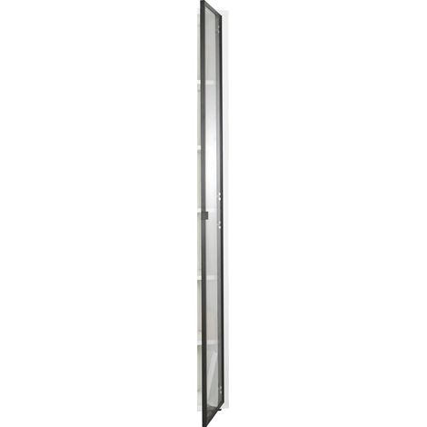 ANTA IN VETRO CON TELAIO IN ALLUMINIO NERO PER LIBRERIA SERIE DAVINCI CM.37,5X209,5H. (1/5)