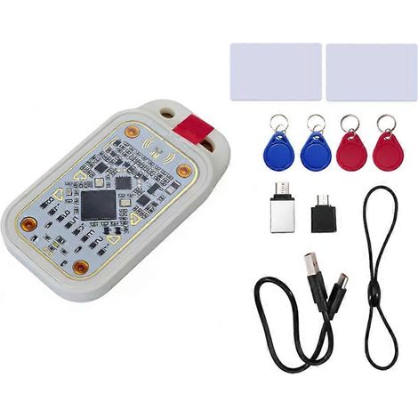 Chameleon V3.0 RFID Smart Chip Reader 125 kHz 13,56 MHz ID IC Tag Kopierer + 2x UID-Schlüsselanhänger + 2x CUID-Schlüsselanhänger + 2x UID-Karte