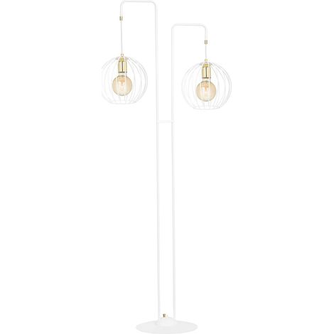 Piantana Contemporaneo Omoikane Acciaio Bianco 2 Luci E27 Ip20 (1/5)