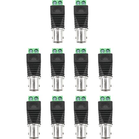 10Pcs Green Coaxial BNC Female Cable Connector Terminal Adopter CCTV Video Balun Camera