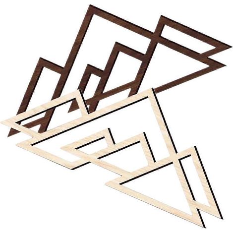 Panneau mural en bois en forme de montagne, lot de 2, pour la décoration murale. (1/5)