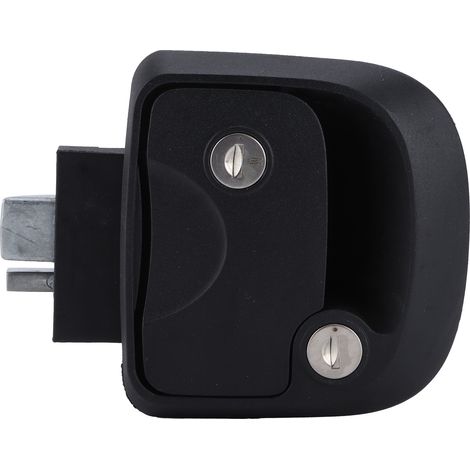 Serrure de porte pour camping-car en alliage de zinc avec revêtement poudre noir et 2 clés, pour véhicules de grande taille. (1/5)