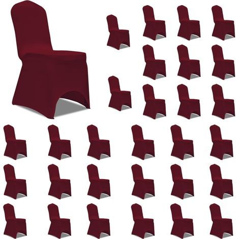 Housses élastiques de chaise Bordeaux 30 pcs