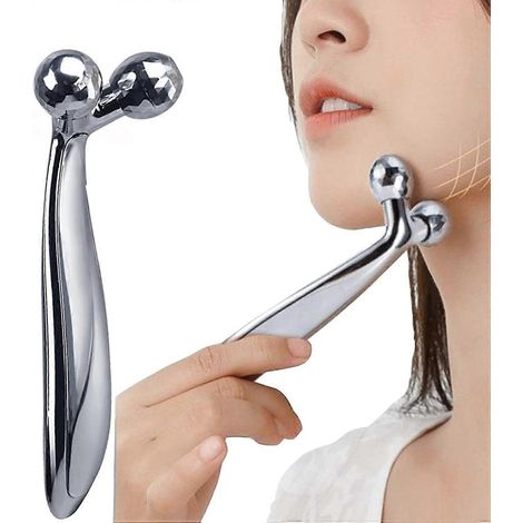 Appareil de massage facial 3D, masseur anti-rides, appareil de lifting du visage, rouleau de massage, appareil de modelage facial manuel, masseur rotatif à 360°, appareil de modelage (1/5)