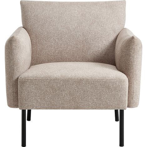 Fauteuil en tissu chiné beige GERALDIA (1/4)