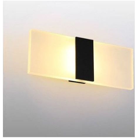 12W Wandleuchte für den Innenbereich, warmweißes, gebürstetes Schwarz, AC 85-265 V, moderne Acrylleuchte für Flur, Schlafzimmer, Treppenhaus, dekorative Beleuchtung, Lampengröße: (1/5)